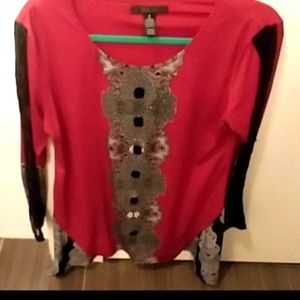 Gorgeous tunic with lace and stone design